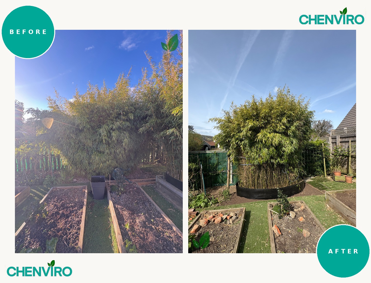 Root barrier installation, Gloucester – before and after