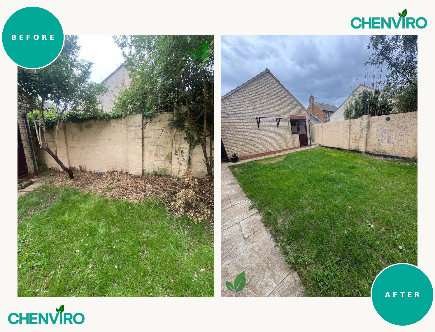 Root barrier installation, Witney, Oxfordshire – before and after